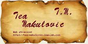 Tea Makulović vizit kartica